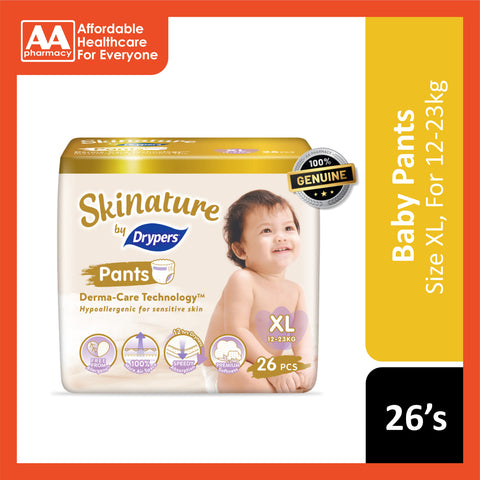 Skinature By Drypers Baby Pants Size XL 26's (12-23kg)