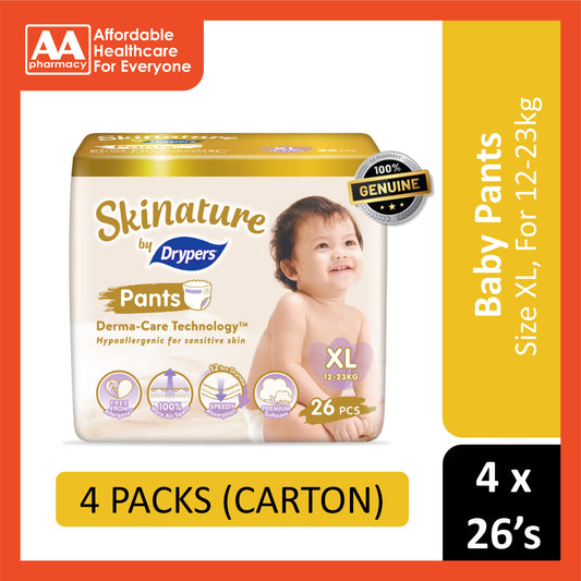 Skinature By Drypers Baby Pants Size XL 26's (12-23kg) [4 Packs/Carton]