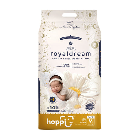 Hoppi RoyalDream Baby Tape Diapers Size M 44's (6-11kg)