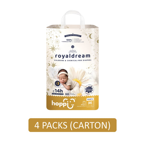 Hoppi RoyalDream Baby Pants Size M 42's (6-11kg) [4 Packs/Carton]