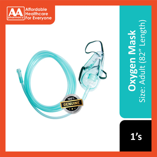 Hospitech Oxygen Mask With Tubing (Size: Adult) 1's