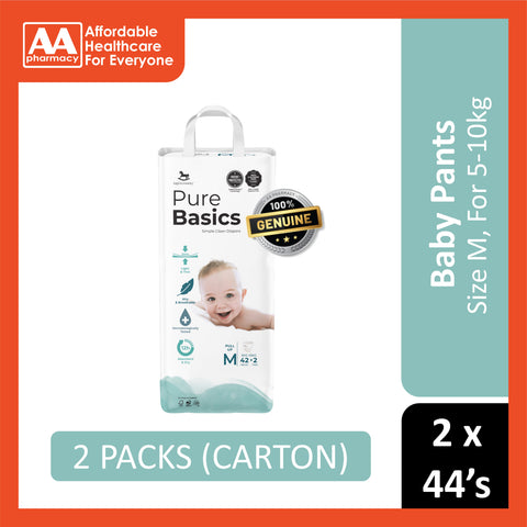 Applecrumby PureBasics Baby Pants Size M 42's+2's (For 5-10kg) [2 Packs/Carton]