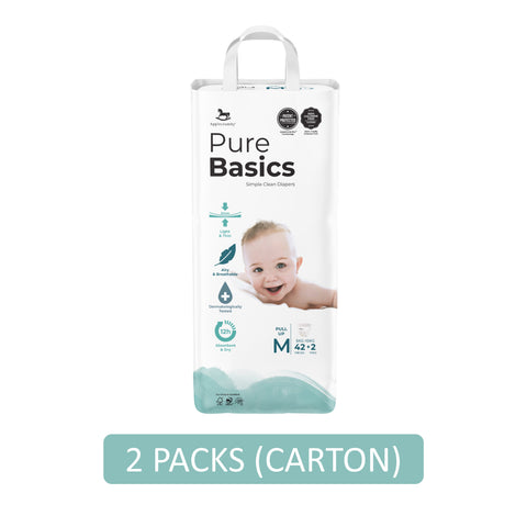 Applecrumby PureBasics Baby Pants Size M 42's+2's (For 5-10kg) [2 Packs/Carton]