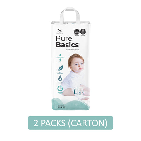 Applecrumby PureBasics Baby Pants Size L 36's+2's (For 9-14kg) [2 Packs/Carton]