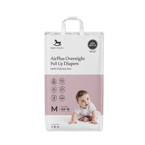 Applecrumby AirPlus Overnight Baby Pants Size M 44's+6's (For 5-10kg)