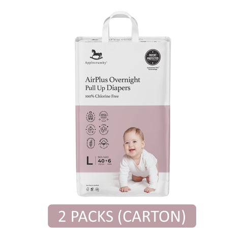 Applecrumby AirPlus Overnight Baby Pants Size L 40's+6's (For 9-14kg) [2 Packs/Carton]