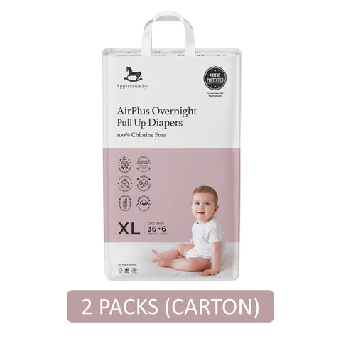 Applecrumby AirPlus Overnight Baby Pants Size XL 36's+6's (For 12-18kg) [2 Packs/Carton]