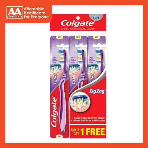 Colgate Toothbrushes Zig Zag Buy 2 Free 1 (Soft/Medium)