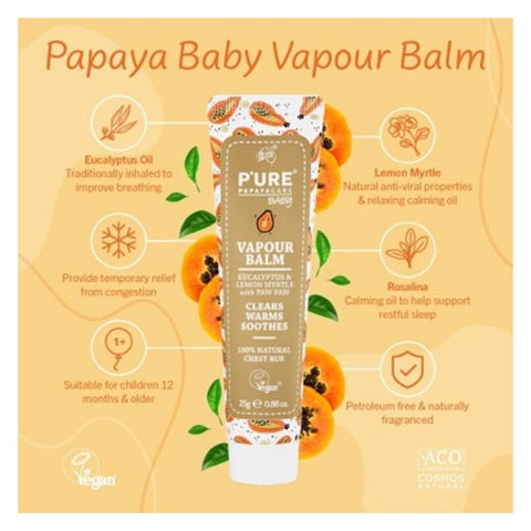 P'ure Papaya Care Baby Vapour Balm 25g