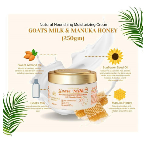 [CLEARANCE] [EXP 10/2025] G&M Australian Goats Milk + MkII Replenishing Moisturizing Cream with Manuka Honey 250g