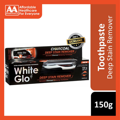 White Glo Charcoal Deep Stain Remover Toothpaste 150g