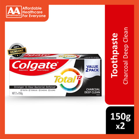 Colgate Total Charcoal Deep Clean Toothpsate 2x150g FOC Charcoal 110g