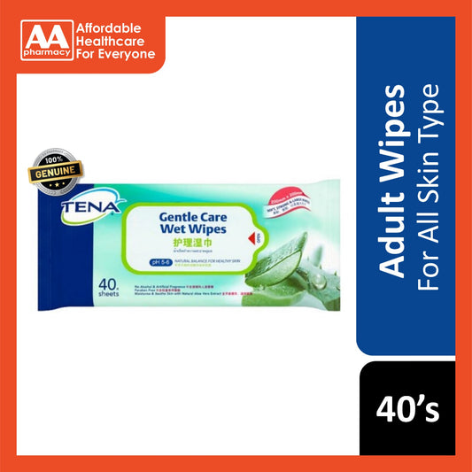 Tena Gentle Clean Adult Wipes 40's