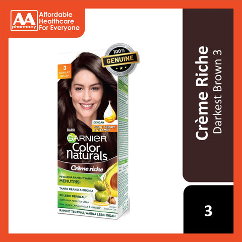 Garnier Hair Color Naturals Cream 3 Darkest Brown