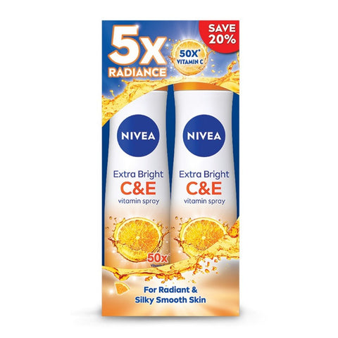 Nivea Deodorant Female Extra Bright C&E Spray Twin Pack 2x150mL