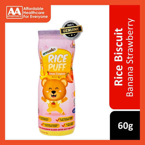 Natufoodies Rice Puff Banana Strawberry 60g