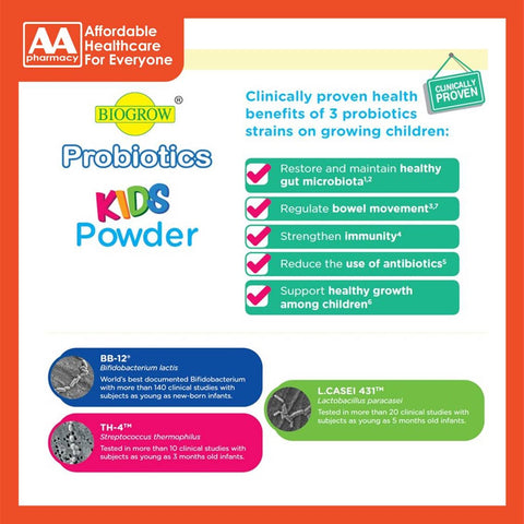 Biogrow Probiotics Kids Powder Sachet 1gx30's