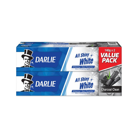 Darlie All Shiny White Charcoal Clean Toothpaste 2x140g