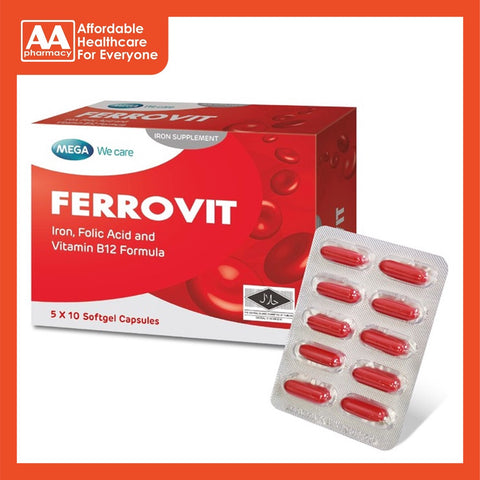 Mega Ferrovit Softgel Capsule (50's)