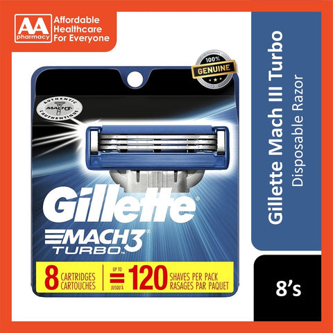 Gillette Mach 3 Turbo 3D Blades Refill 8's