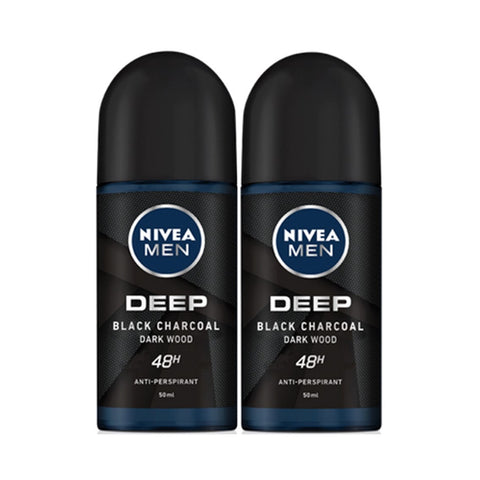 Nivea Deodorant Male Deep Roll On 50mL Twin Pack