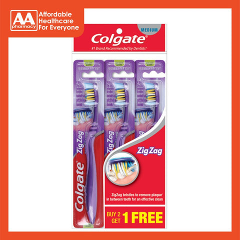 Colgate Toothbrushes Zig Zag Buy 2 Free 1 (Soft/Medium)