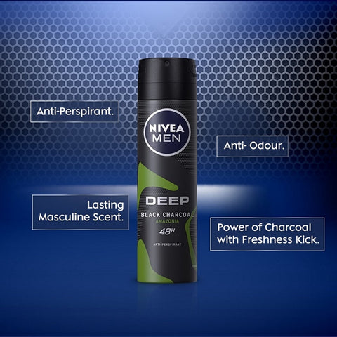 Nivea Deodorant Male Deep Amazonia Spray 150mL Twin Pack