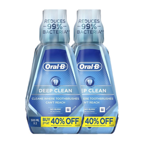 Oral-B Deepclean Mouthwash Twinpack (500mLx2)