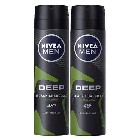 Nivea Deodorant Male Deep Amazonia Spray 150mL Twin Pack