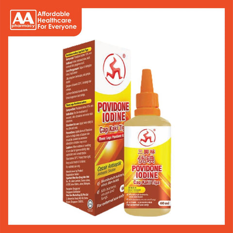 3 Legs Povidone Iodine - 60mL (Dropper Bottle)