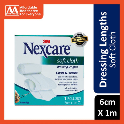 3M Nexcare Soft Cloth Roll Dressing 6cm X 1M - 1's