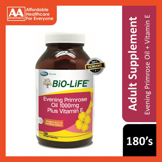 Bio-Life Evening Primrose Oil 1000mg Plus Vit E Capsule 180's