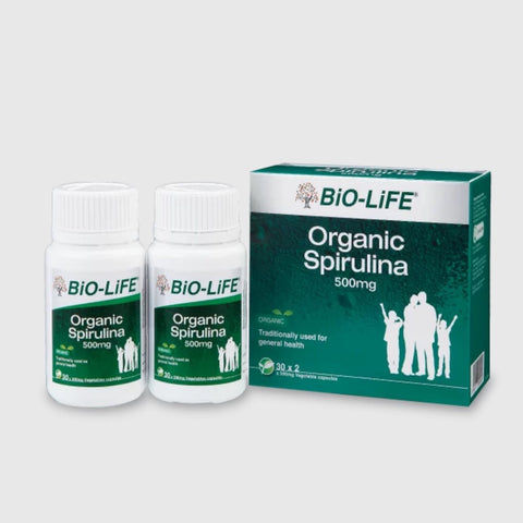 Bio-Life Organic Spirulina 500mg Vegicap 2x30's