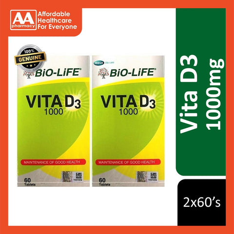 Bio-Life Vita D3 1000 IU Tablet 2x60's