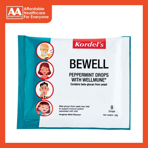 Kordel's Bewell Peppermint Drops With Wellmune (12 Sachets X 20g)