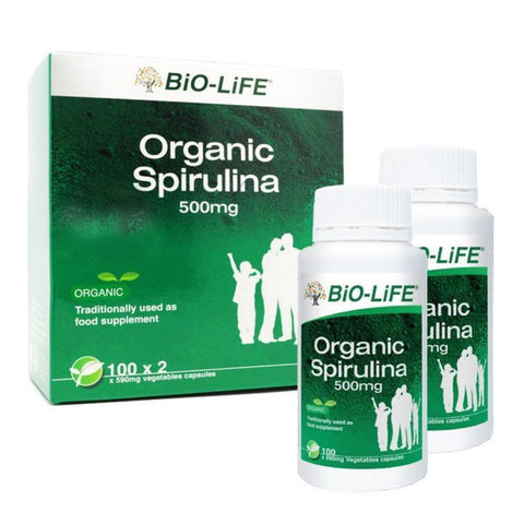 Bio-Life Organic Spirulina 500mg Vegicap 2x100's