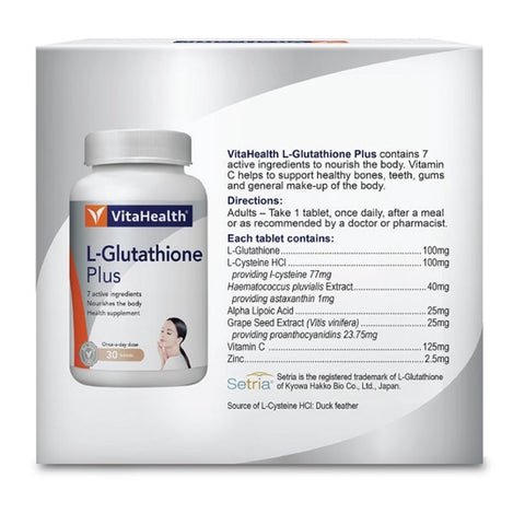 Vitahealth L-Glutathione Plus Tablet 2x30's