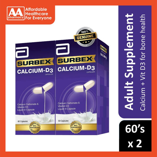 Surbex Calcium D3 Capsules 2x60's