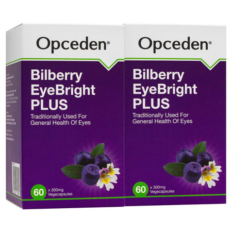 Opceden Bilberry Eyebright Plus 300mg Vege Capsule 2X60's (Twinpack) (Halal)