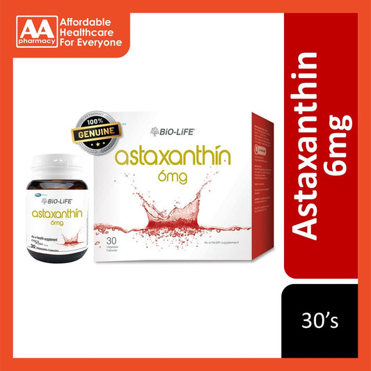 Bio-Life Astaxanthin 6mg Vege Capsule (30's)