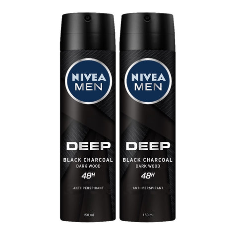 Nivea Deodorant Male Deep Spray 150mL Twin Pack