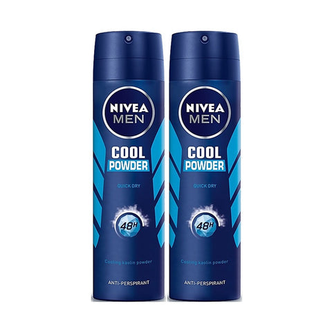 Nivea Spray Deodorant Male Cool Powder Twin Pack (2X150mL)