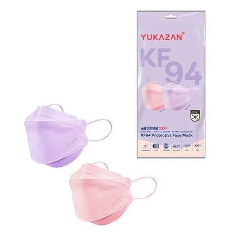 Yukazan KF94 Protective Face Mask 4 Play 50's (Lavender,Peach Pink)