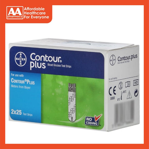 Contour Plus Blood Glucose Test Strips 2x25's