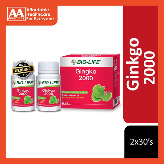 Bio-Life Ginkgo 2000 Tablet 2x30's