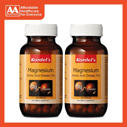 Kordel's Magnesium Amino Acid Chelate 750mg Capsule (2x60's)