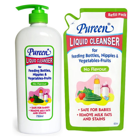 Pureen Liquid Cleanser - No Flavour 750mL + 600mL