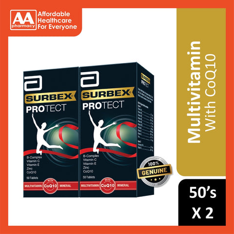 Surbex Protect 2x50's - Vitamin B Complex, Zinc, Vitamin C & CoQ10