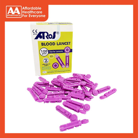 Aros Blood Lancet (Universal/ Round) Type 100's (Dpl-Bl-U) 30g