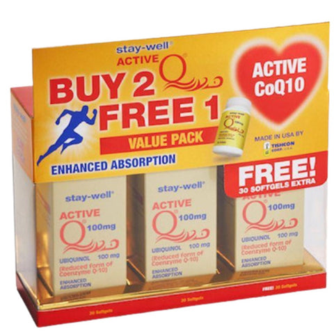 Stay-Well Active Q 100mg 30's (Buy 2 Free 1)